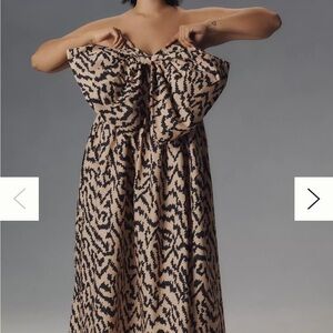 Eloquii Strapless Black and Tan Dress